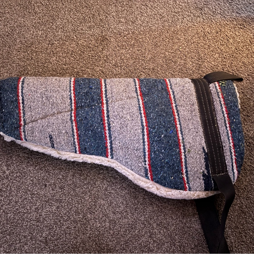 Striped Blue bareback pad